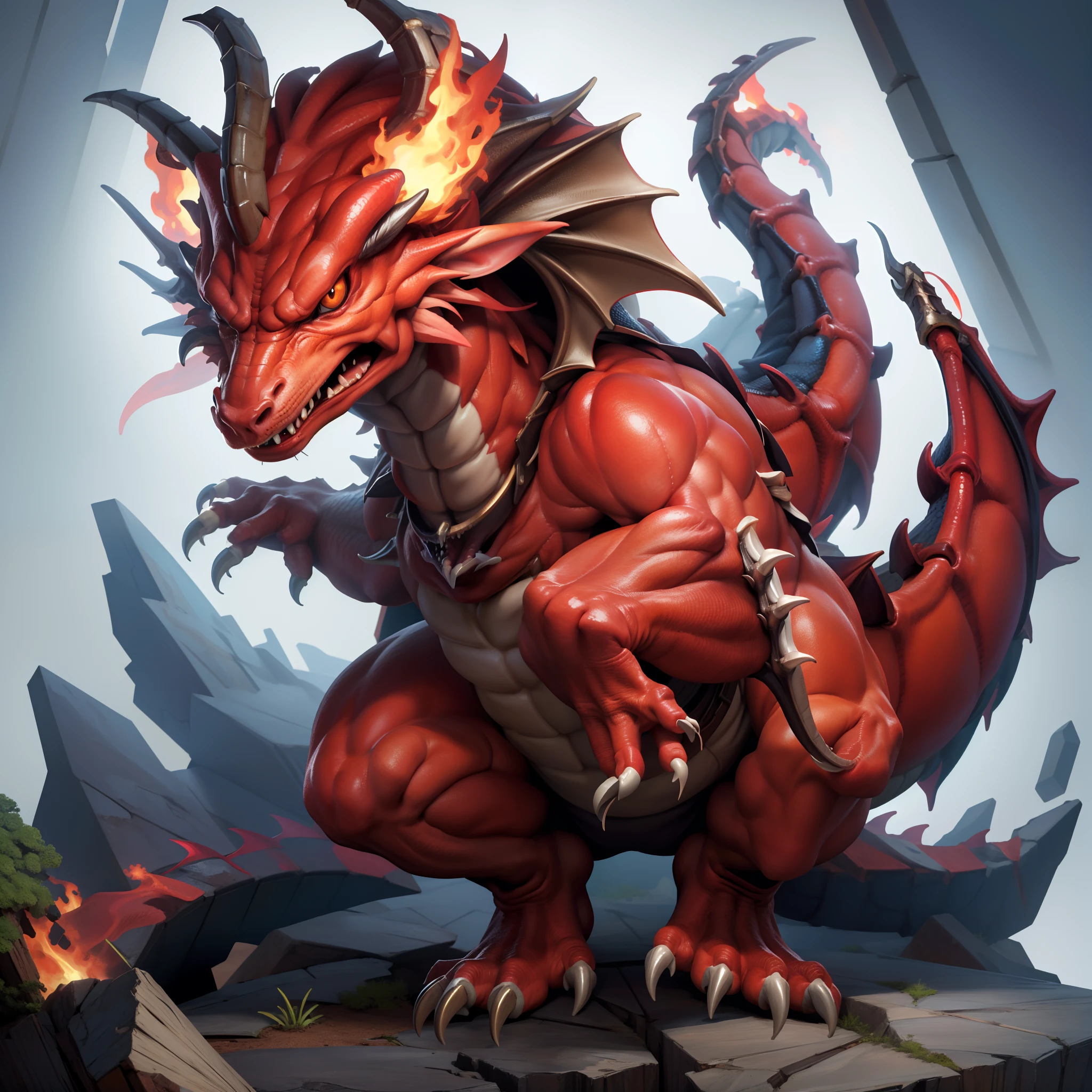 Masterpiece,High Quality,High resolution,The highest resolution,White background,Complicated details,Highest quality,game icon,game icon institute,cartoon_style,full body,Dragon,Flame,