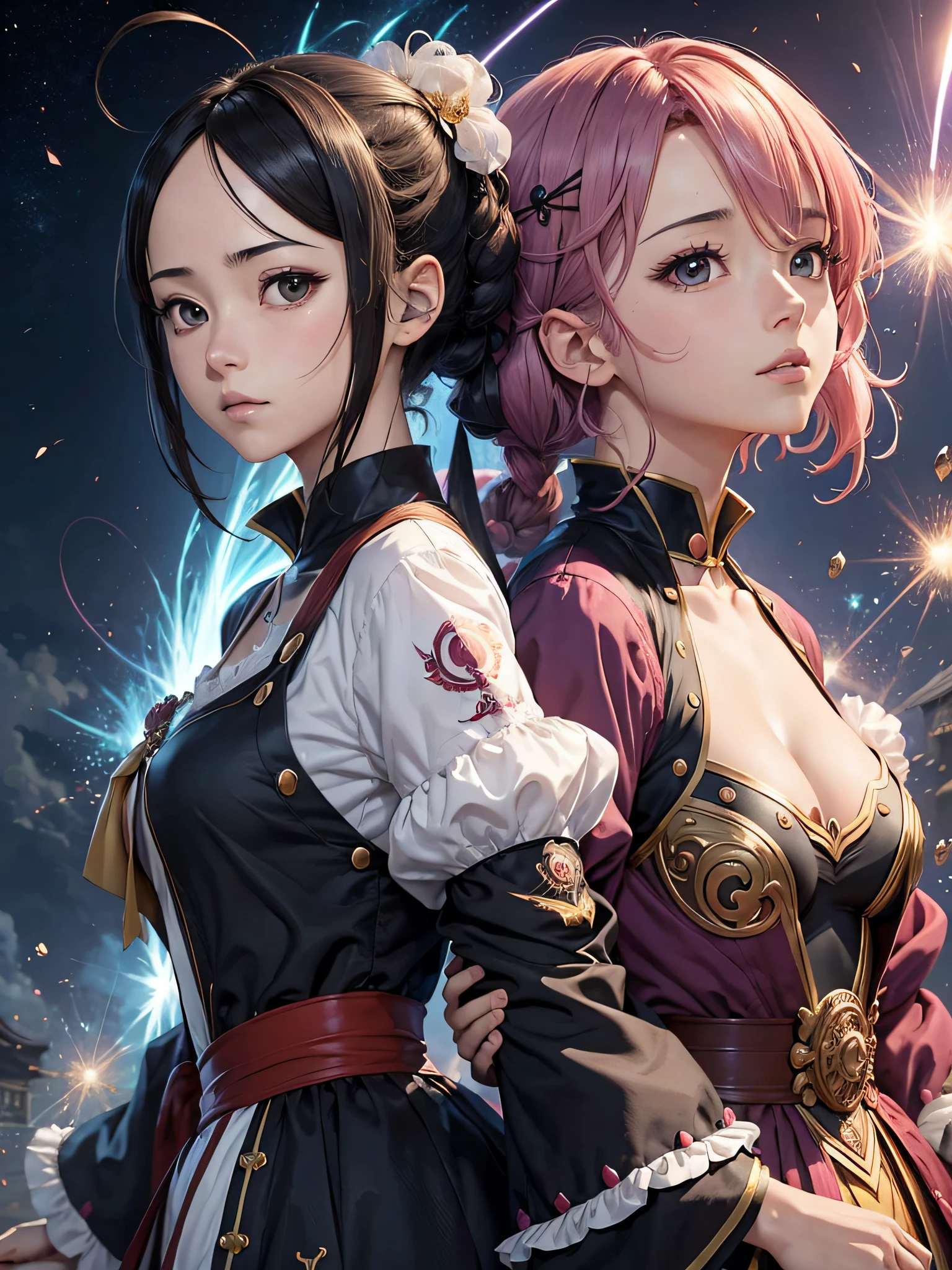 Imagine uma imagem de um NFT que mescla com clareza e detalhes dois famosos animes japoneses, Creating truly epic digital art. Each element of this image is carefully designed to capture the distinct characteristics of these two anime, providing a visually rich and engaging experience.

no centro da imagem, temos os personagens principais do primeiro anime, retratados com fidelidade. their  expressions, Unique costumes and physical features are accurately recreated, Conveying your personality and essence. Cada detalhe, From hair style to characteristic accessories, is meticulously designed to ensure authenticity and immediate recognition from fans of this anime.

Ao lado desses personagens, encontramos os protagonistas do segundo anime famoso. Its distinctive appearance and iconic features are expertly portrayed, from their facialssions to their characteristic costumes. Os detalhes de seus olhos expressivos, Stylized hair and characteristic poses are carefully crafted to convey its essence and capture the essence of this beloved anime.

Image configuration is equally important, pois ele contribui para a atmosfera e a narrativa visual da mescla dos animes. Iconic elements from both universes intertwine harmoniously, creating a unique landscape that evokes the essence of each anime. Emblematic scenarios, Symbols and objects that are recognizable to fans of both anime are incorporated in a way that creates a unified and engaging atmosphere.

Every detail of this NFT image is created with the goal of creating a visually impactful and captivating experience. The fusion of the two anime is carefully designed to offer an authentic homage to both, celebrando sua diversidade e criatividade. It's a digital work of art that's sure to delight fans of both anime, providing them with a unique and memorable experience.