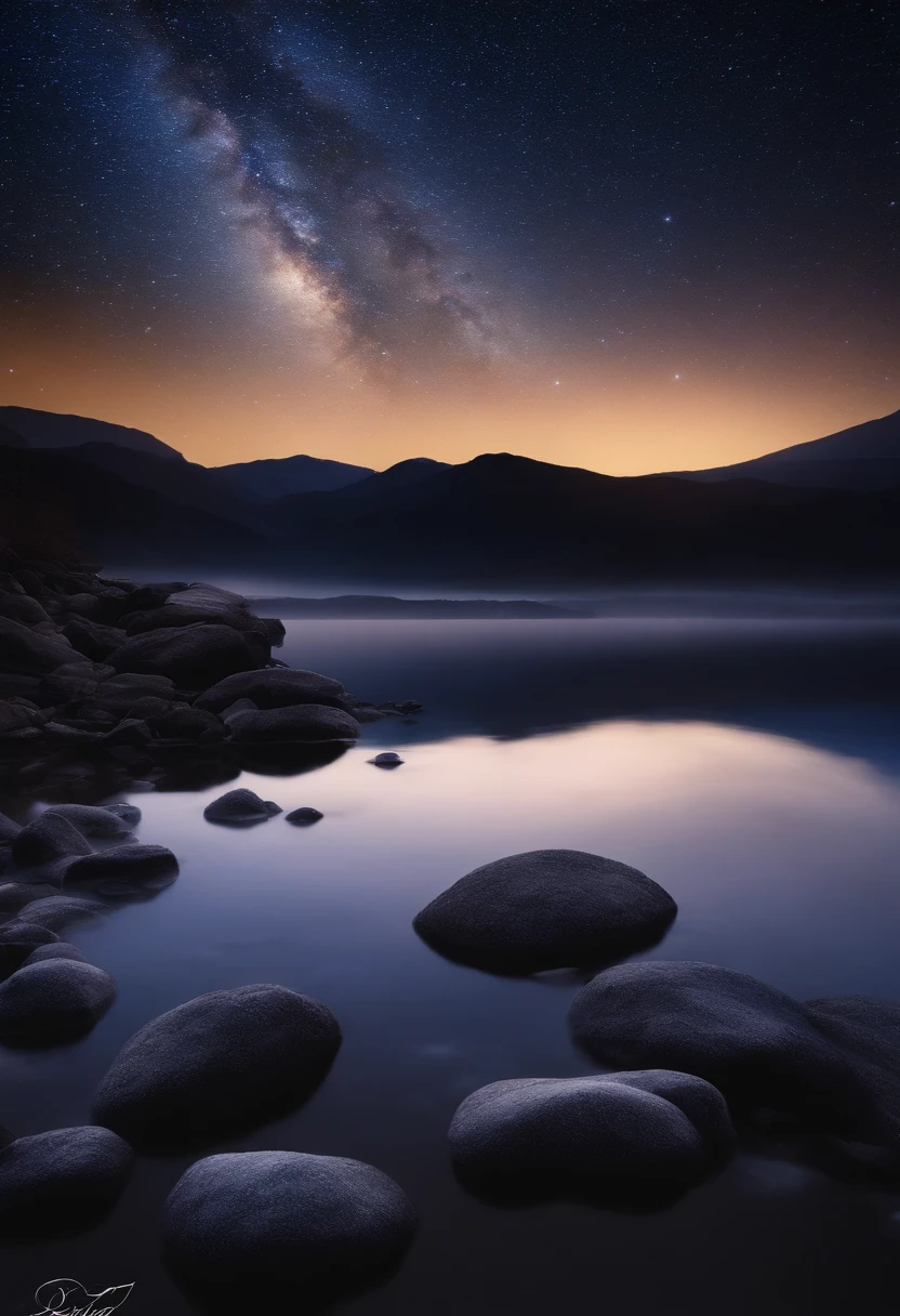 Wide sky: Show off the vast night sky, Allow stars and meteors to occupy a large part of the composition., Dynamic meteors: Capture the movement and energy of meteors as they streak across the sky, Create a sense of movement and wonder., peaceful scenery: Consider adding tranquil landscaping, Such as distant mountains or calm bodies of water, Enhances a sense of peace and quiet.