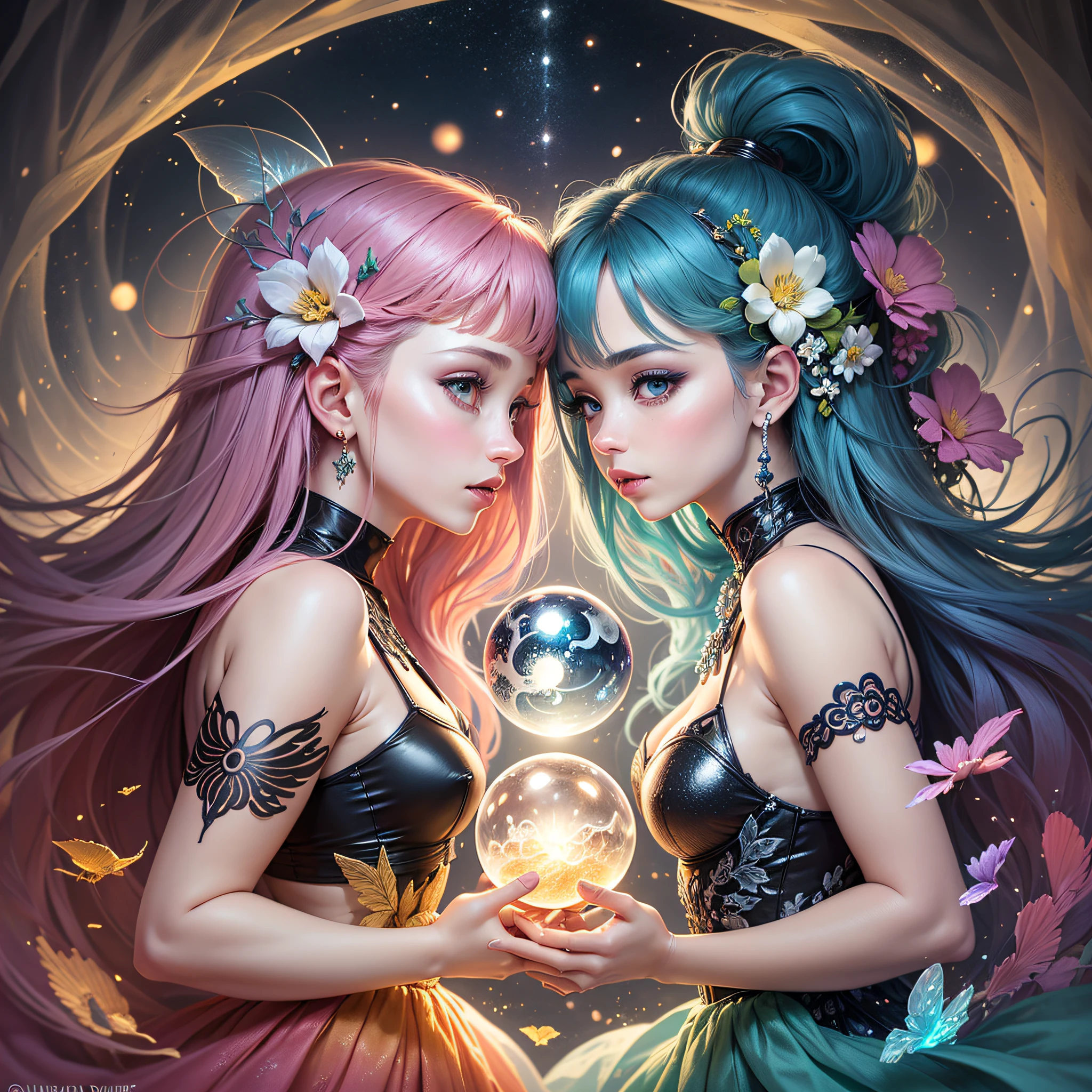 Sea Art's AI-generated painting is a charming image of two beautiful fairies, configuradas dentro de uma bola de cristal, representando o Yin e o Yang. Nessa obra de arte, Creativity and artificial intelligence come together to create a magical and symbolic visual representation.
The two fairies depicted in the painting are delicate and exuberant beings. They have translucent, shiny wings, and her dresses are adorned with intricate and bright details;. Uma das fadas personifica o Yin, with its smooth and serene appearance, enquanto a outra personifica o Yang, with his vivid and energetic presence.
The fairies are positioned inside a crystal sphere, that radiates an ethereal luminosity. The crystal sphere symbolizes the harmony and unity between the opposing forces of Yin and Yang. Through this representation, The painting reminds us of the importance of balance and complementarity in our lives.
The color palette used in the painting is soft and engaging, com tons de azul e rosa, que representam tanto a suavidade quanto a vivacidade. The painting is full of minute details, that give life to the fairies and the crystal sphere, creating a sense of magic and mystery.
Essa imagem de duas lindas fadas dentro de uma bola de cristal, representando o Yin e o Yang, gerada pela IA do Sea Art, nos convida a refletir sobre a dualidade presente em nossas vidas. It inspires us to seek balance between opposing forces and to find harmony within ourselves. It's an image that inspires us to embrace every facet of our personality, to find harmony between opposites and to celebrate the beauty of the dualities that make us unique human beings. It's a reminder that, assim como as fadas do Yin e Yang, We all possess a unique light within us and that, ao honrarmos essa dualidade, podemos nos tornar seres mais completos e realizados.