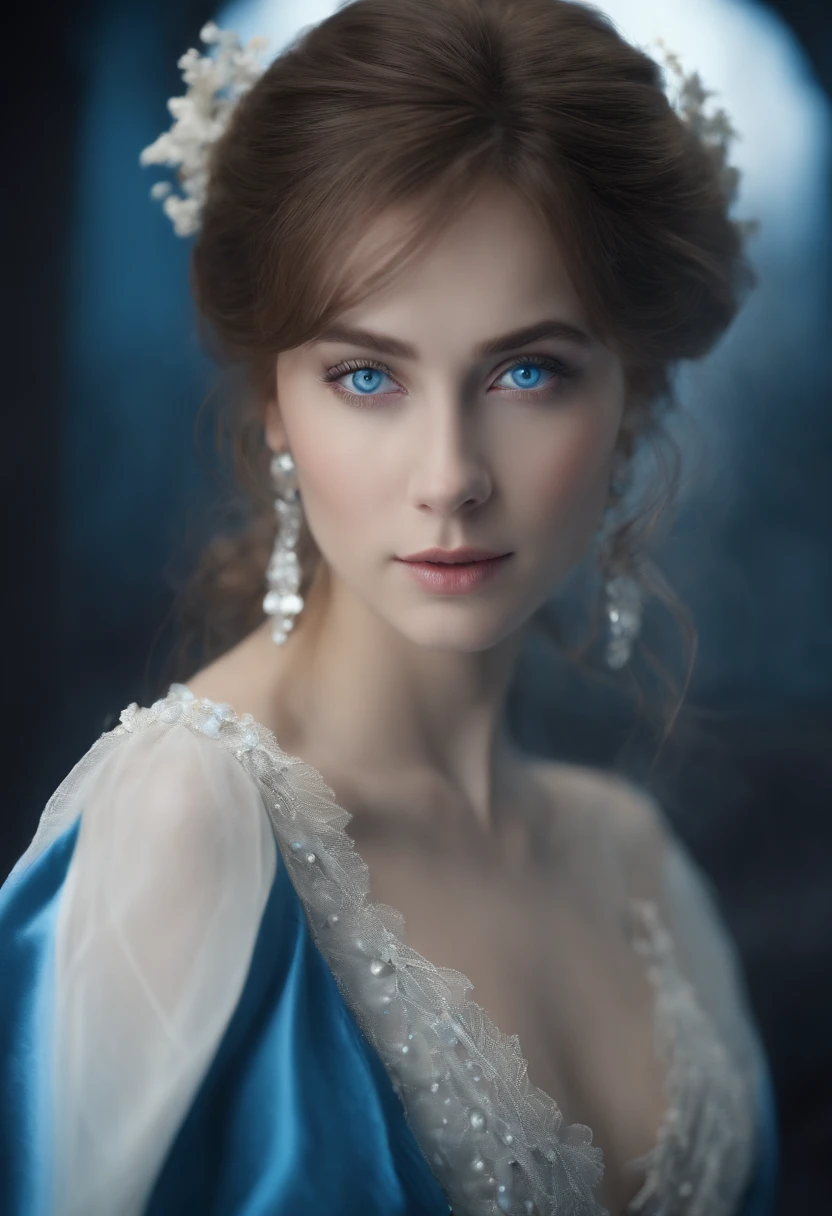 (masutepiece:1.2)(Best quality:1.2)(Ultra-detailed:1.2)(Cinematic lighting effects:1.2)(Handsome girl:1.2)(white predominant color:1.2)(Blue eyes:1.2)