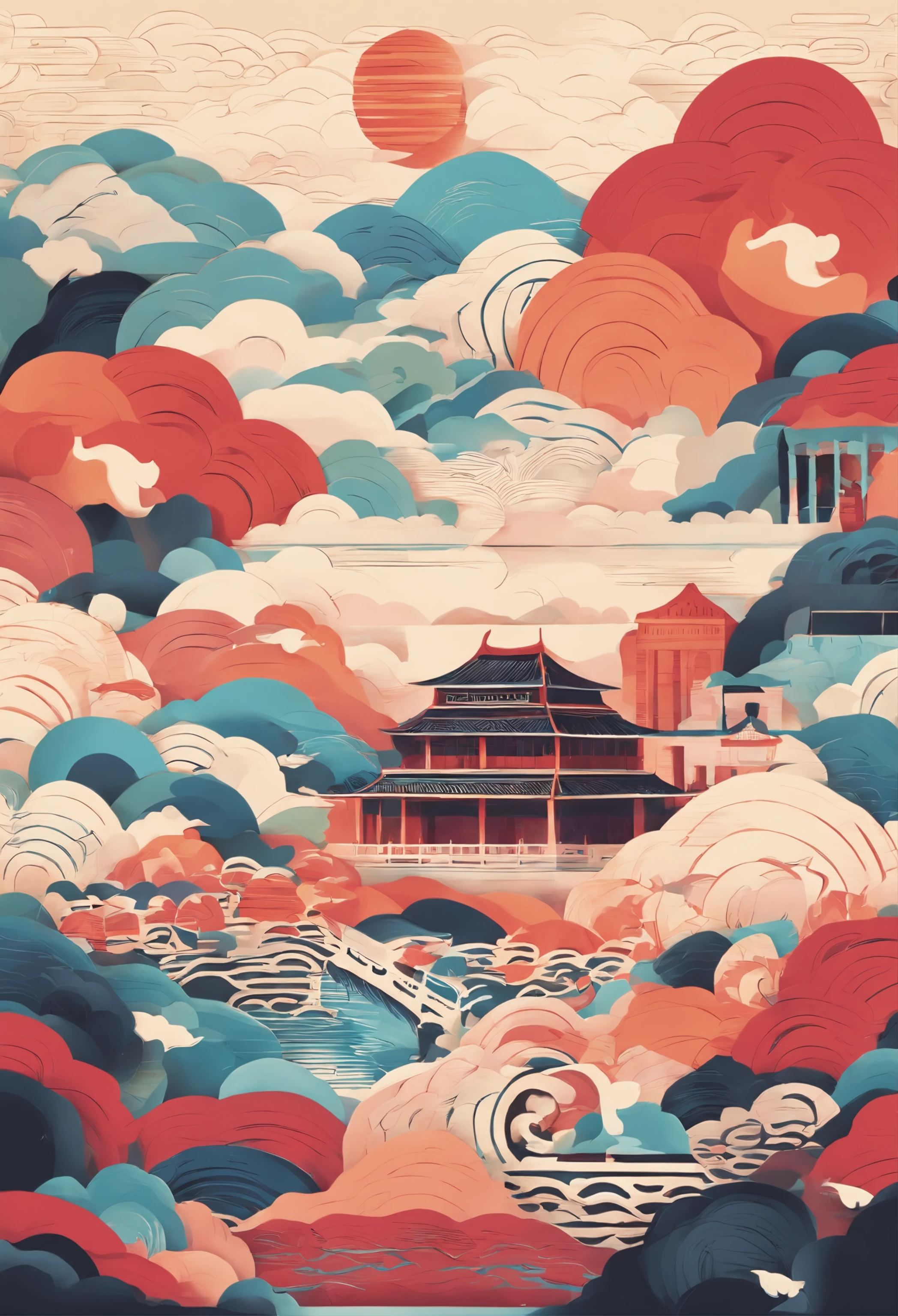 opera,full bodyesbian,Silk Road,Auspicious clouds,China-style,camelstoe,The colors are bright and rich