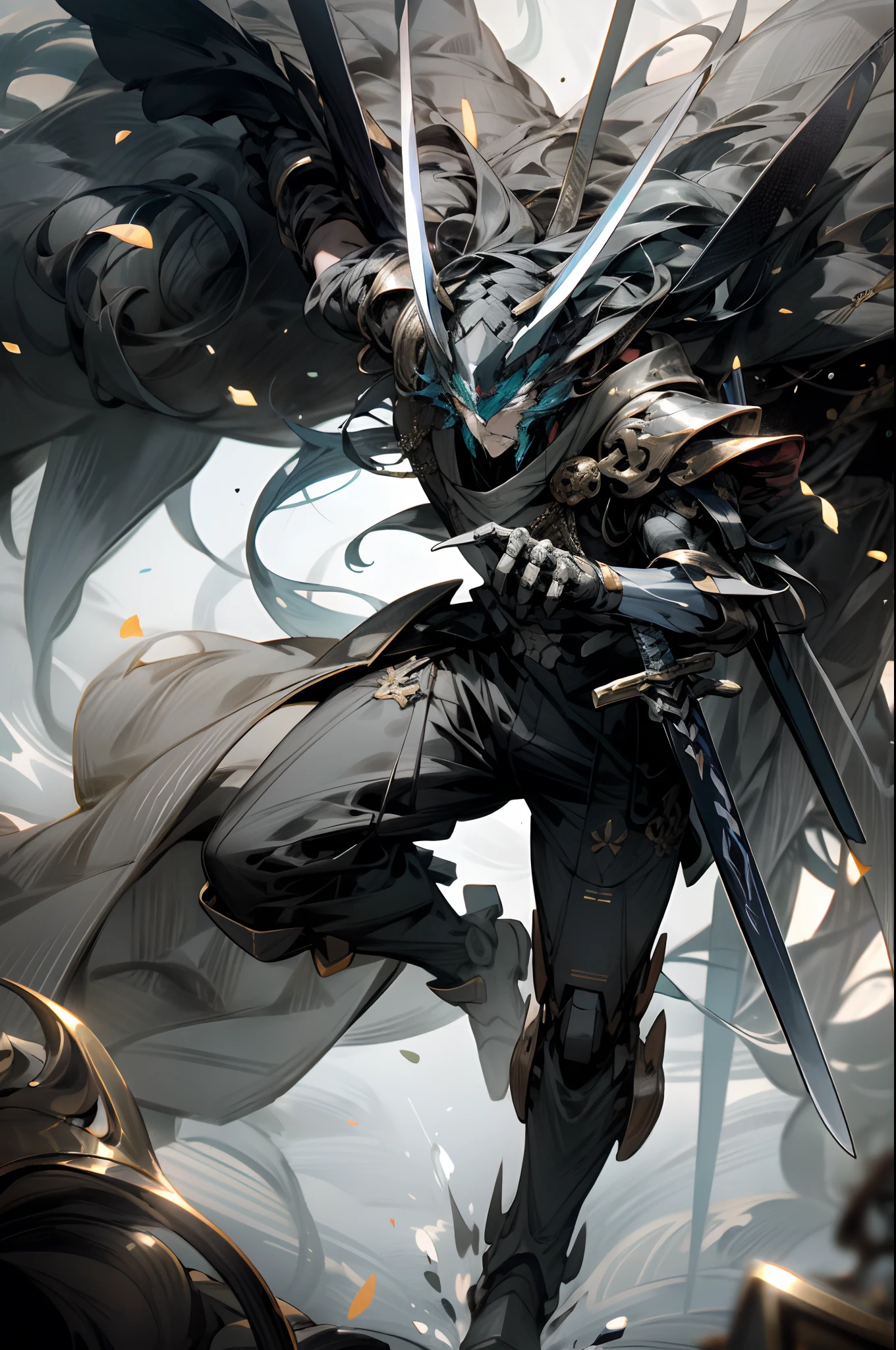 super wide shot, Full body frontal photo, (Masterpiece) , The best quality, High quality, (futurism:1.1), (Mechs with swords and domineering monsters battle each other,fearsome,Bloody, Divine, Silver and gold,Close-up of real faces), 电影灯光, (Exquisite future), Beautiful and beautiful, Ultra detailed, great composition, Floating, Depth of field, (Very detailed CG,Unity 8k壁纸), (Beautiful detail background), dramatic lights, GOGETTA, Mecha,best qualtiy,超高分辨率,Photorealistic