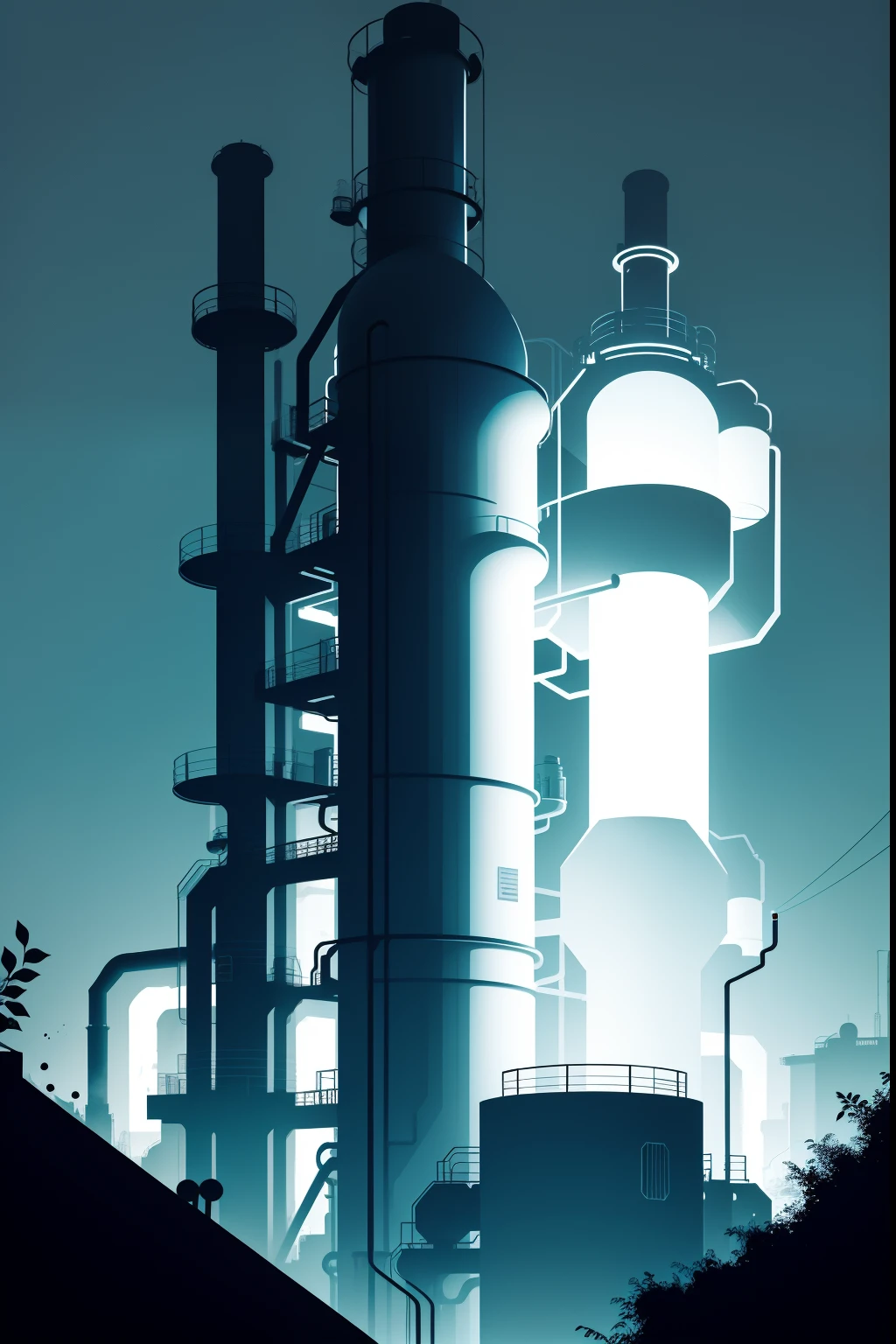 Chemical park,vectorial art,simple line