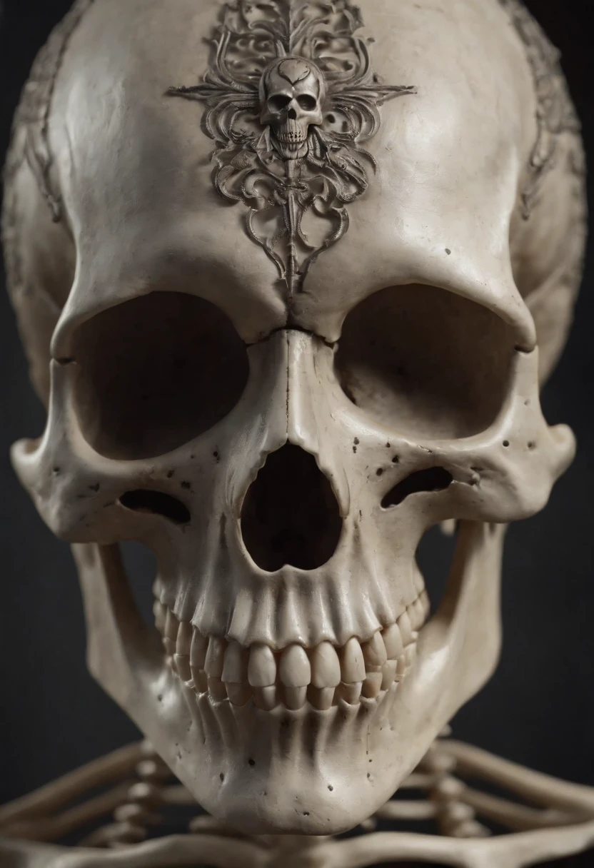 There is a man with a skull mask on his face, Full skull-shaped face covering, Face with skull mask, skull mask, Cabeza de cyborg no muerto, Viejo Loco Zombi Calvo, Hombre zombi congelado con una corona, cara de esqueleto blanco, Rasgos faciales de los muertos vivientes, Estilo Rick Baker, fantasy skull, Symmetrical face skeleton face, Calendario de muertos vivientes, ghost mask, Skull Face Octane Render 4K Giger Style