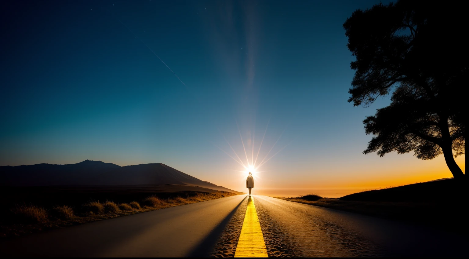 Uma imagem de uma pessoa caminhando por um caminho sinuoso, com uma luz divina no final, symbolizing the journey of faith and patience as they wait on the Lord.