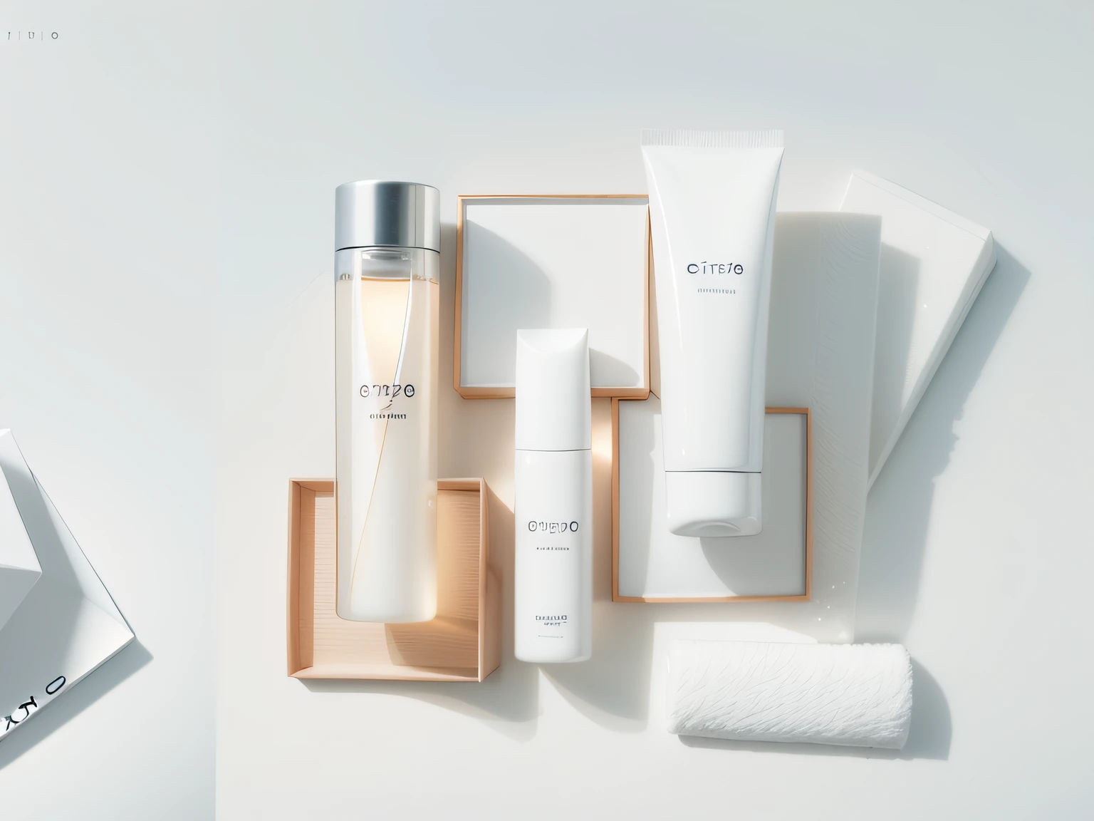 there are three different types of skin care products on a white surface, crisp smooth clean lines, clear refined, visually crisp & clear, japanese collection product, product photo, glossy from rain, collection product, crisp smooth lines, photoshoot for skincare brand, skincare, detailed product photo, by Chizuko Yoshida, crisp clean shapes, clear as crystal, official product image