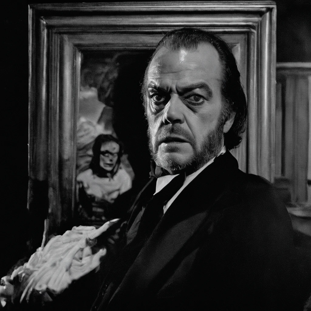 um close up de um homem com barba e um sorriso em um cartaz, Stanley Kubrick, o Iluminado, O Brilho, Jack Nicholson is the bottle, Jack Nicholson, O Brilhante 1980, shining, Jack Nicholson interpreta o Exterminador do Futuro, Stanly Kubrick, Stanley Kubrick filme, cara morta do mal, O Hotel Shining Overlook, Kubrick olha, sorriso maldoso, fazendo o olhar bateman