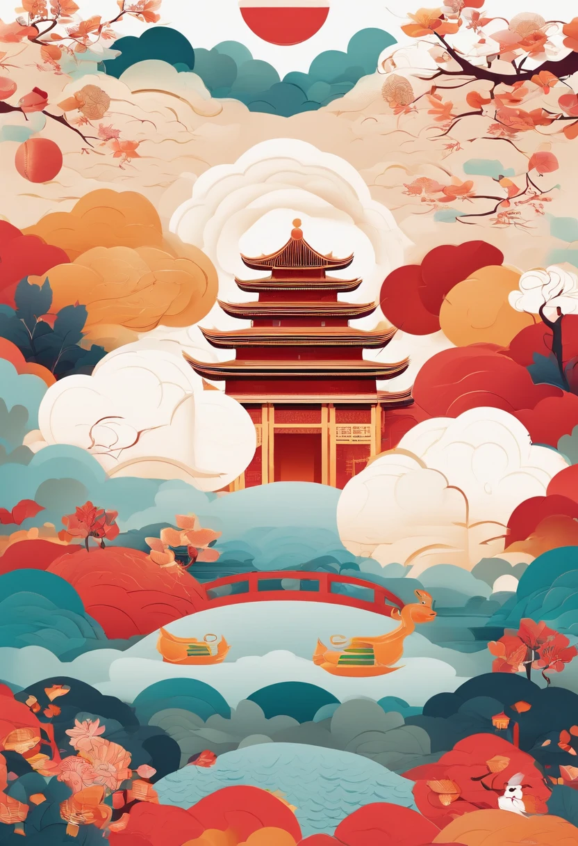 opera,Auspicious clouds,China-style,camelstoe,The colors are bright and rich,Jingchu culture,