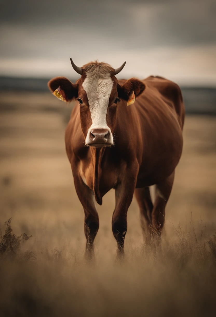 Cow horse steppe