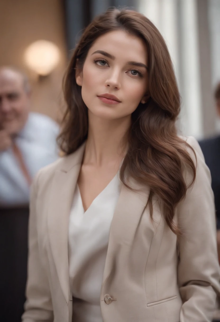 men wear suits sharply, with a beautiful woman