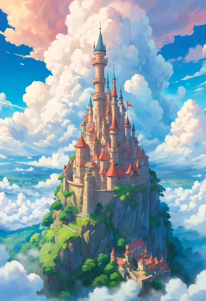 a castle made out of clouds, fully clouds