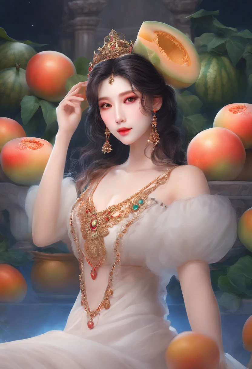 hami melon,personification,Q version