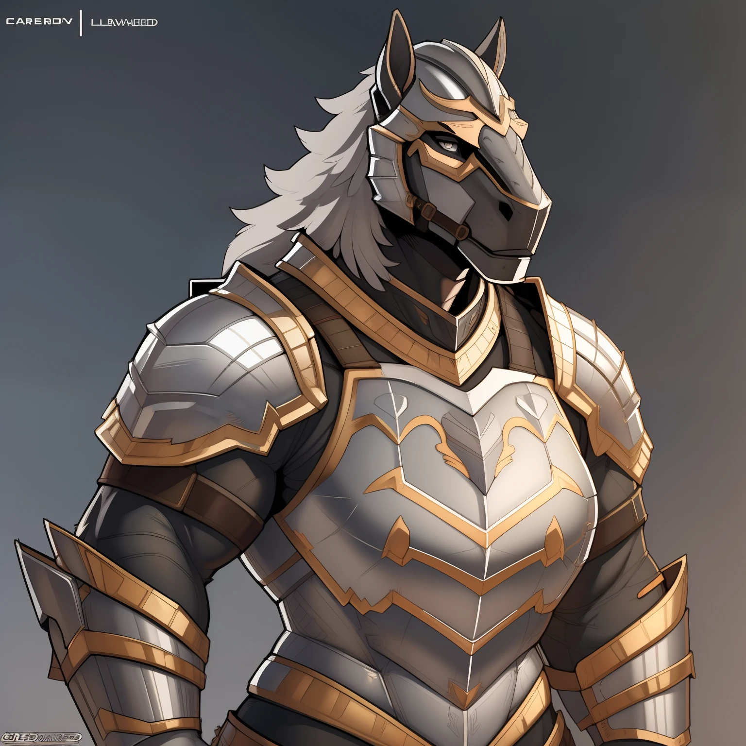 muscular_mature_horse female light_gray_mane gray_furry_body gray_eyes solo Masterpiece best_quality absurdres highly_detailed plate_armor helmet cleanly_drawn_eyes anthro_only by_claweddrip, by_greasymojo, by_underscore-b, by_runawaystride