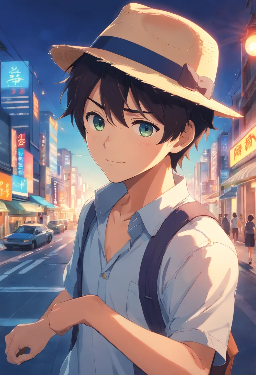 1boy, Fedora hat, Anime Style