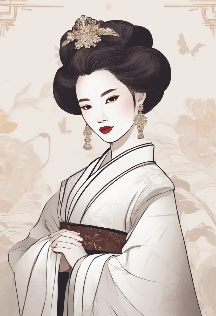 Dutch Mannerism,Chibi,Thick lines,Minimal vector style,Hanfu