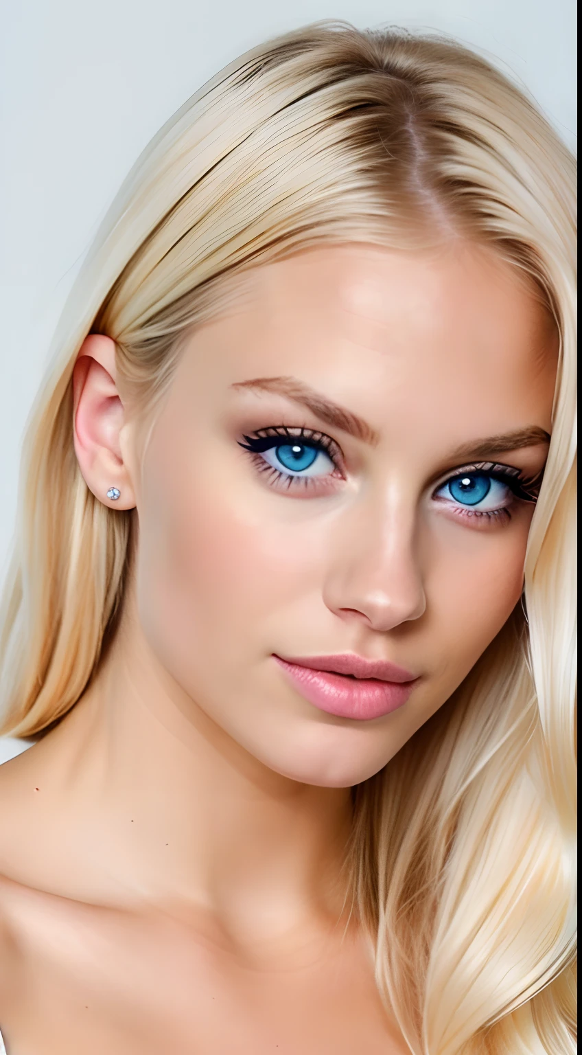 Controversial blonde, her image calls everyone's attention, stunning, light blue eyes, sensual mouth, most beautiful blonde in the world, incredible portrait, delicate, draw attention from any man