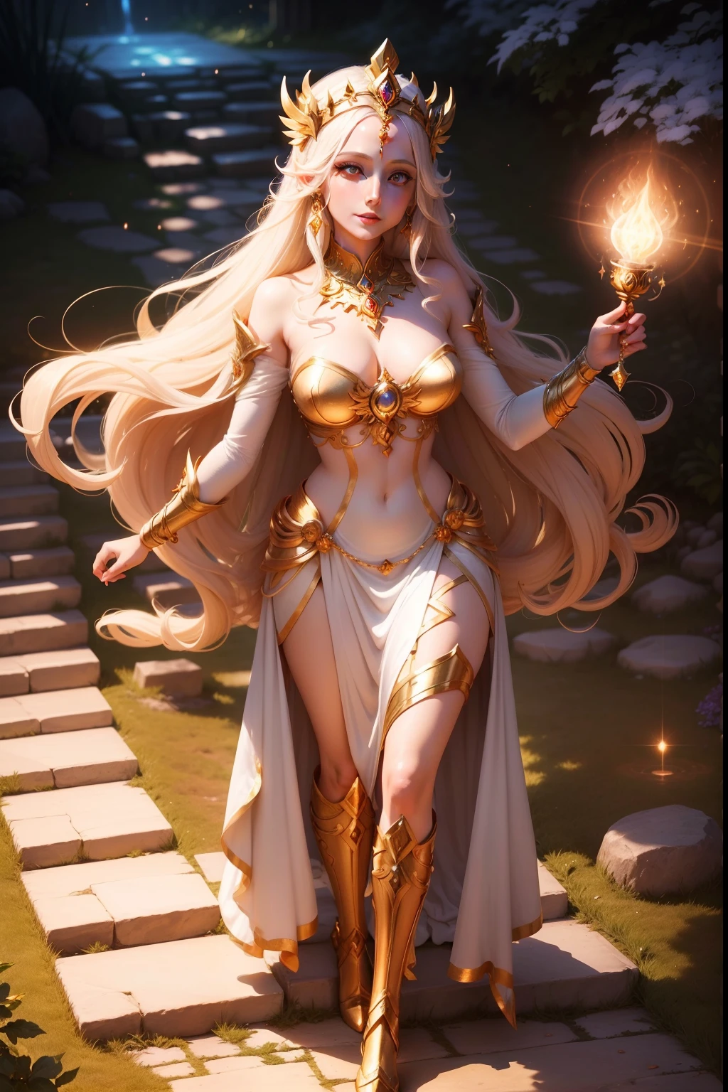 The Goddess Lux is revered as the powerful deity of light, whose radiant presence illuminates the paths of life and dispels darkness, being adored by those who seek her guidance and inspiration in the luminosity that guides their steps and illuminates their journeys.