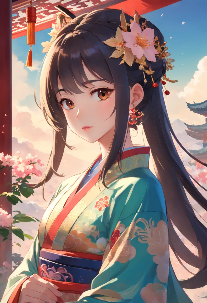 oriental girl,Works of masters,Best picture quality,Higher quality,high detal, 超高分辨率, 8K分辨率, depth of fields, cinematic photogtaphy, intricately details, carefully, meticuloso, glorious, max detail, extreme beautiful, (((1girll, 独奏))), 18yr old, long whitr hair,A picture, tmasterpiece, (Best picture quality), Higher quality, high detal, 超高分辨率, in a panoramic view, Exquisite facial features, s the perfect face,Anime girl in Chinese costume,Take a fan,A fan, a beautiful fantasy empress, ((a beautiful fantasy empress)), inspired by Park Hua, Palace , A girl in Hanfu, Inspired by Lan Ying, gilded lotus princess, inspired by Luo Mu, full-body xianxia, Inspired by Qiu Ying, Inspired by Huang Ji, trending on cgstation
