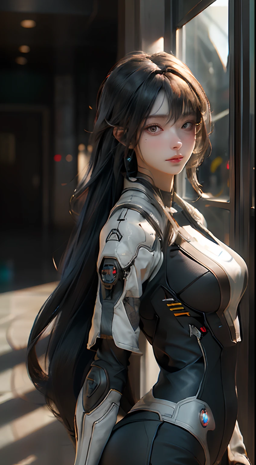 ((Best quality)), ((masterpiece)), (detailed:1.4), 3D, an image of a beautiful cyberpunk female,HDR (High Dynamic Range),Ray Tracing,NVIDIA RTX,Super-Resolution,Unreal 5,Subsurface scattering,PBR Texturing,Post-processing,Anisotropic Filtering,Depth-of-field,Maximum clarity and sharpness,Multi-layered textures,Albedo and Specular maps,Surface shading,Accurate simulation of light-material interaction,Perfect proportions,Octane Render,Two-tone lighting,Wide aperture,Low ISO,White balance,Rule of thirds,8K RAW,