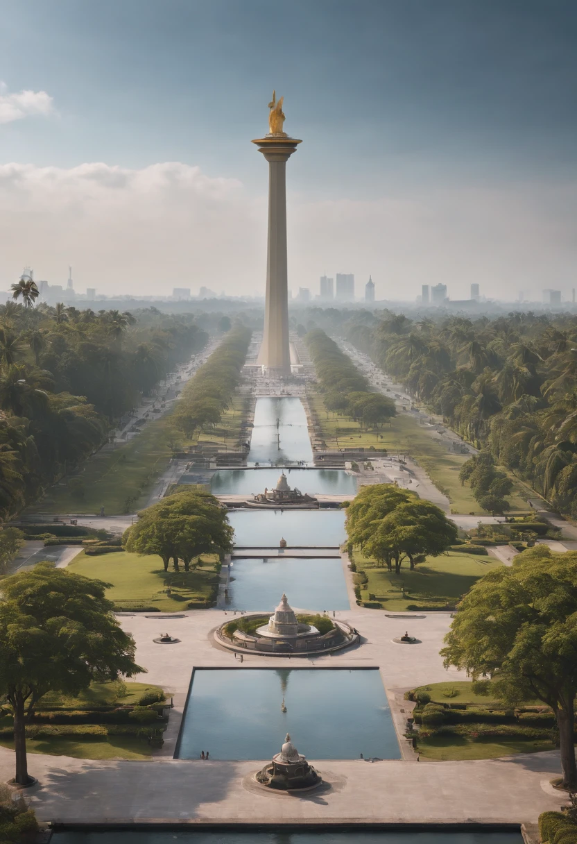 Indonesia monas futuristic, 8k HDR, unreal engine 5