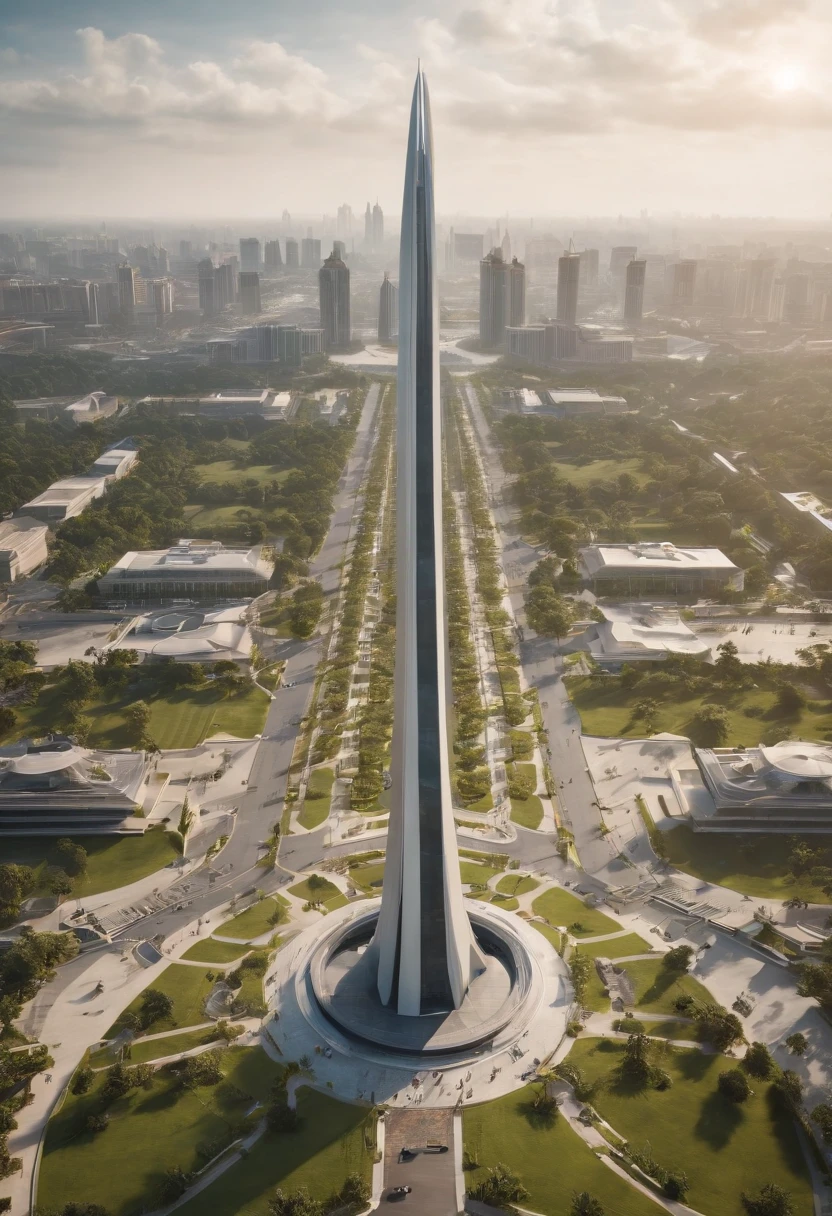 Indonesia monas futuristic city, 8k HDR, unreal engine 5, ultra detailed, cinematic tone, midjourney