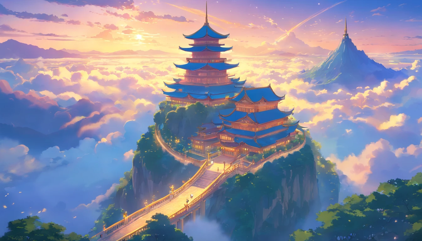 The realm of the sky，Genting Heavenly Palace，Ethereal，A wonderland above the clouds，A palace built on clouds，A palace floating in the air