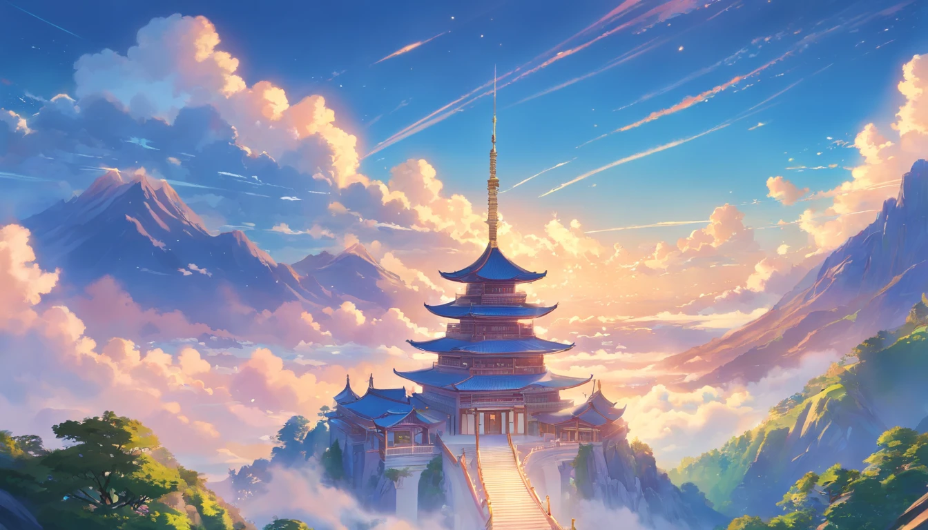 The realm of the sky,Genting Heavenly Palace,Ethereal,A wonderland above the clouds,A palace built on a cloud,A palace floating in the air,There is no mountain support