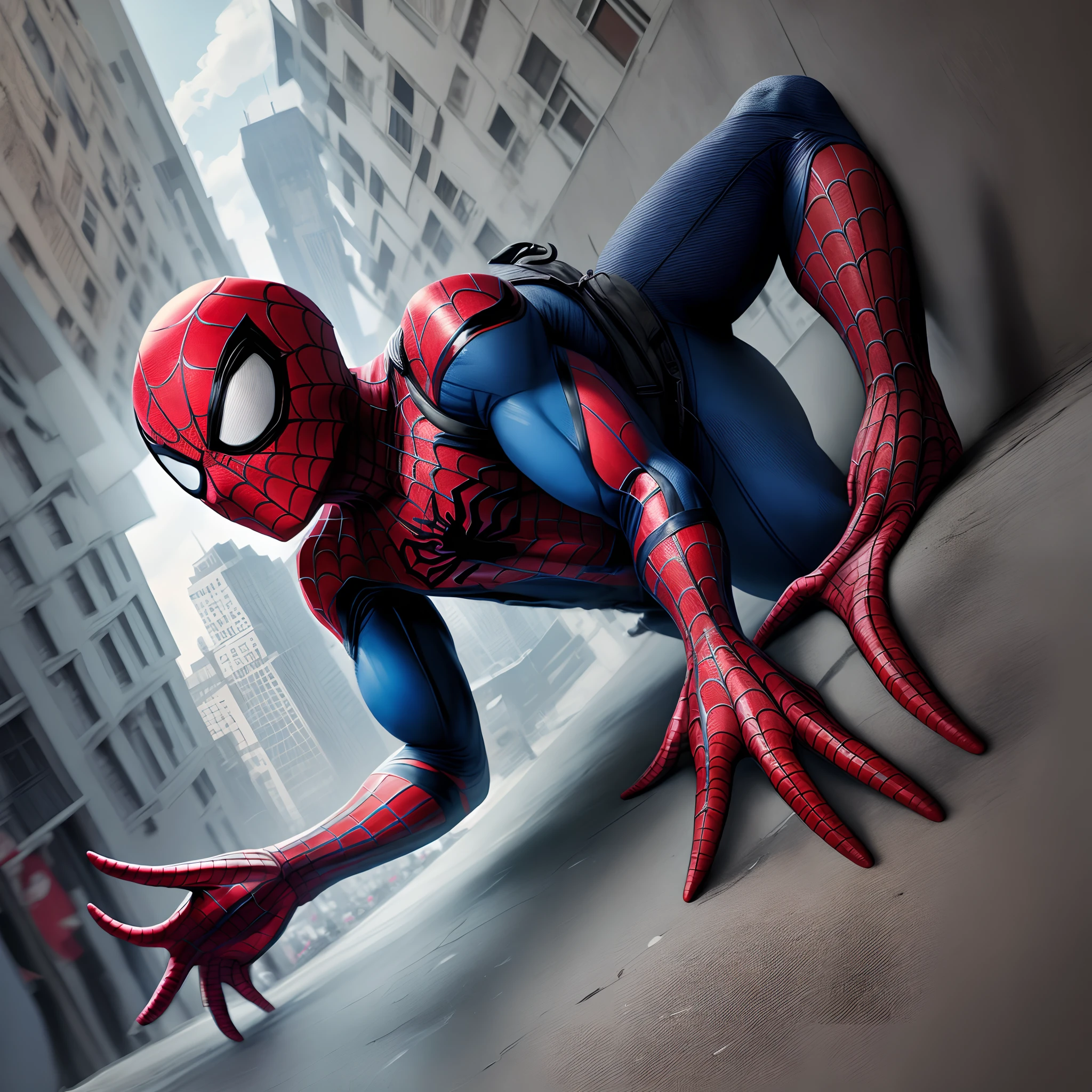 Mostrando todo o corpo em se sentir reto, ansioso por um adolescente de  anos com um rosto humano semelhante ao de Miles Morales do filme Homem-Aranha e o Aranhaverso, making the body also from the movie Spider-Man and Spider-Spider only more muscular in the straight position;