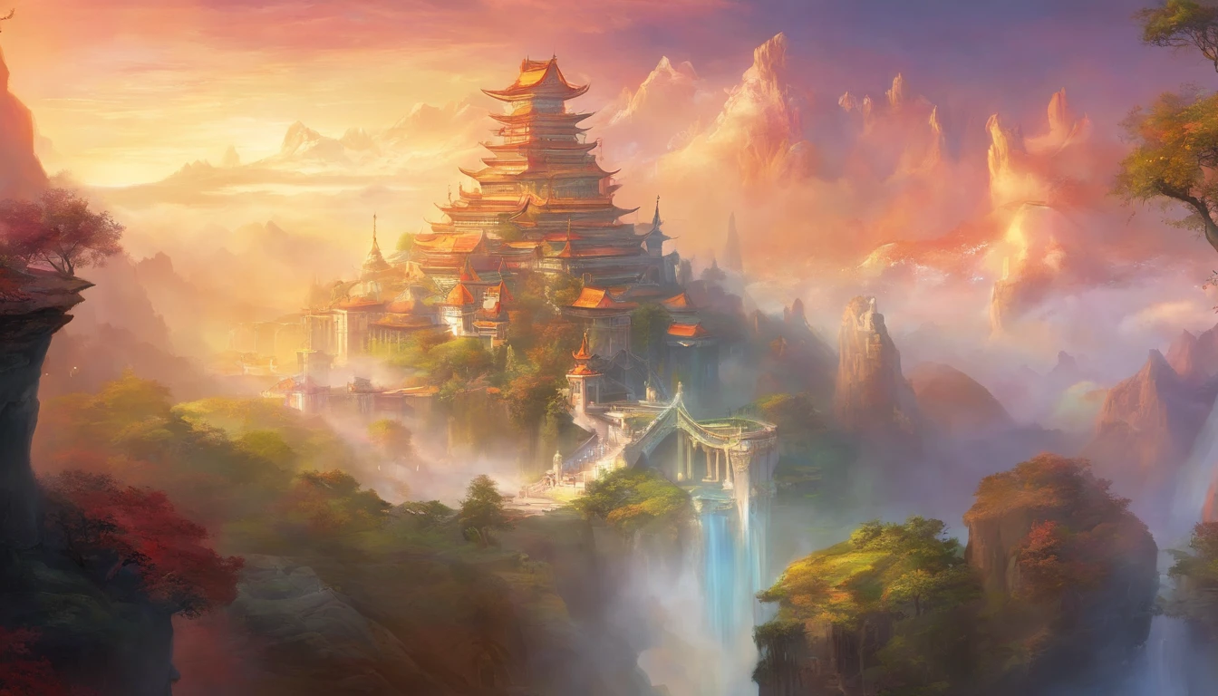 The realm of the sky,Genting Heavenly Palace,Ethereal,A wonderland above the clouds,A palace built on a cloud,A palace floating in the air,There is no mountain support