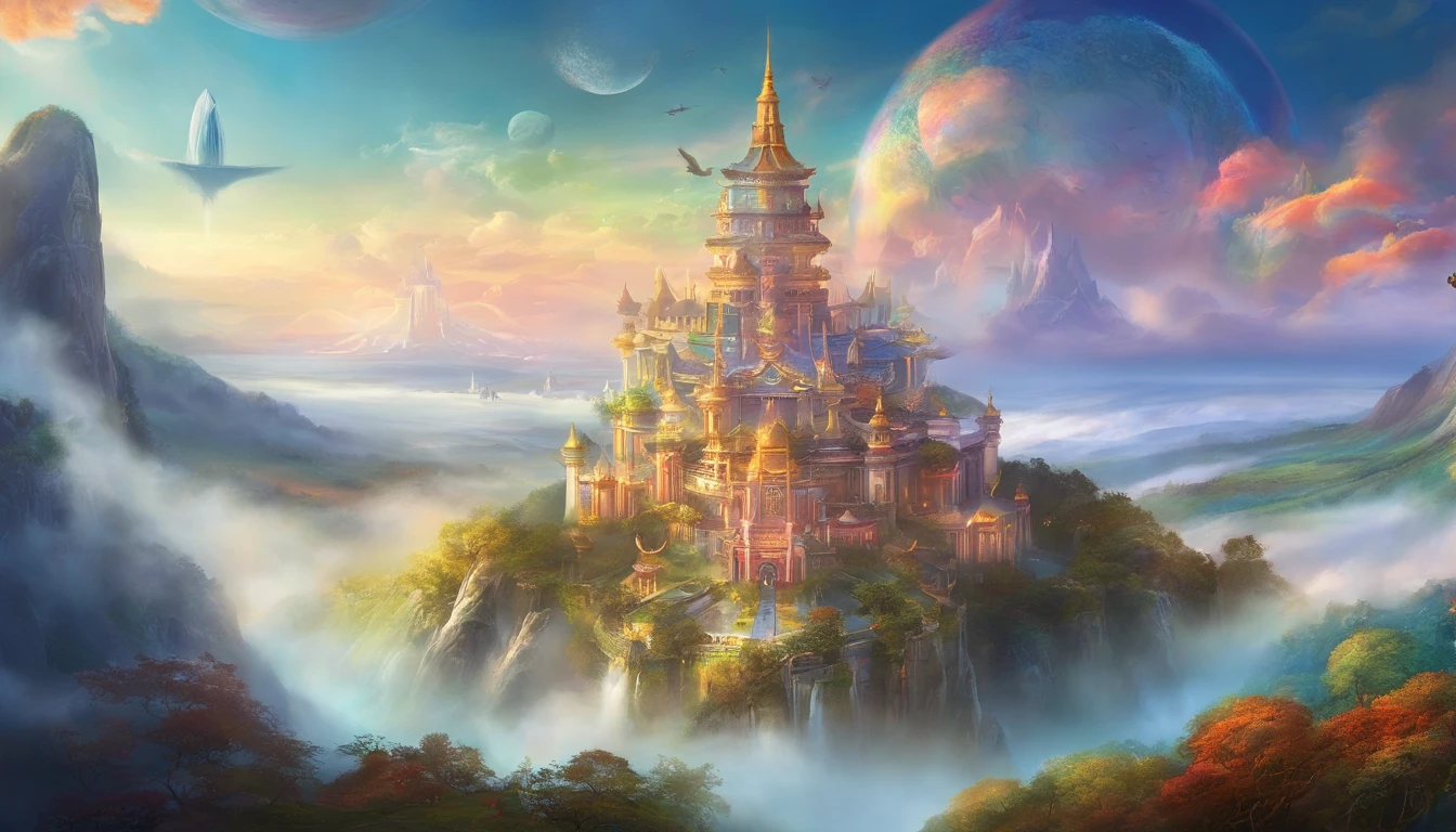 The realm of the sky,Genting Heavenly Palace,Ethereal,A wonderland above the clouds,A palace built on a cloud,A palace floating in the air,There is no mountain support
