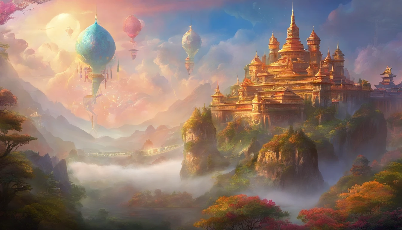 The realm of the sky，Genting Heavenly Palace，Ethereal，A wonderland above the clouds，A palace built on a cloud，A palace floating in the air，There is no mountain support