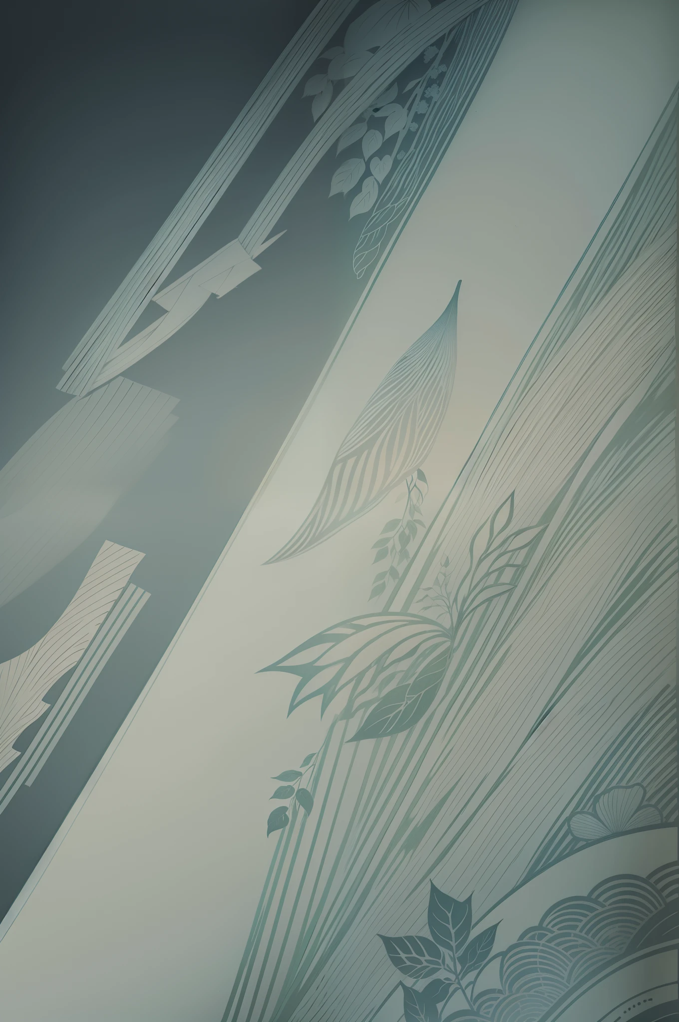 background-image planar 2D Japanese pattern A Japanese style a plant silhuette naturey line-drawing illustratio (Negative Prompt Human)