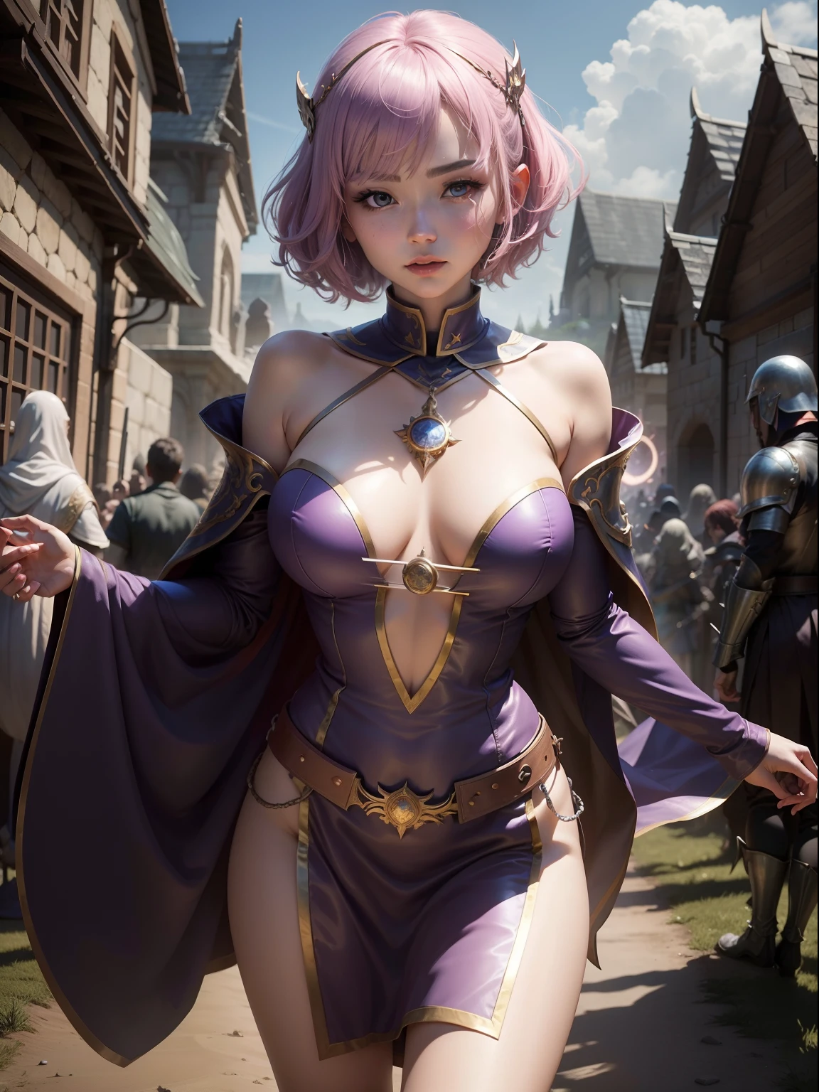 Sex Wizard、Beautie、short-hair、 are visible、The areol、teats、Defeat on the battlefield、Mystical Magic Circle、battle field、sacrifice、