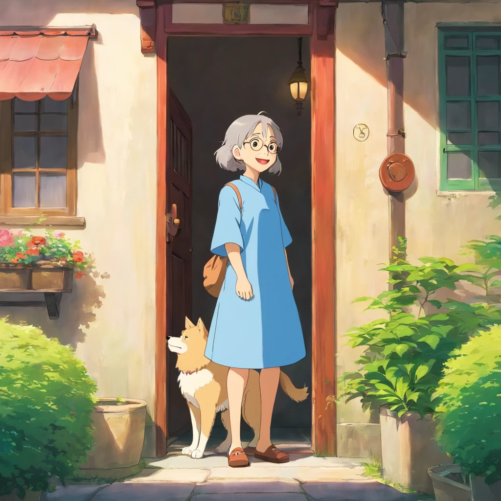 The woman always stood coldly in the doorway,There is also a dog next to it。Lu suddenly quickened his pace,Walk up to the dog,Then the dog barked。then,Lu said to the woman:"Look,I haven't spoken yet,Your dog is already starting to laugh。”