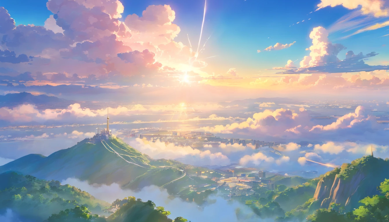 The realm of the sky，Genting Heavenly Palace，Ethereal，A wonderland above the clouds，A palace built on a cloud，A palace floating in the air，No mountains，There are no rocks，No stones，There are no mountains，Clouds，Clouds，Spread over the clouds
