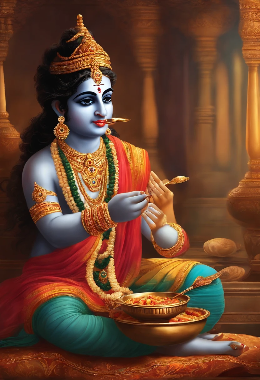 Lord Krishna, eating makhan, mor pankh