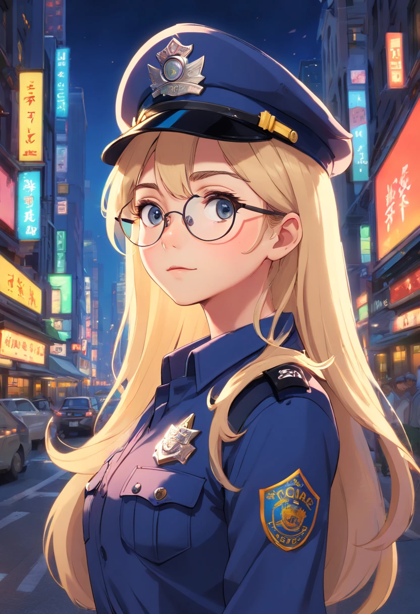 Prompt
half body to thigh, night in streets of New York, a Police woman, she wear a uniform with police hat, she has long blond hair in a bun, dynamic pose, stand centered in front to camera, cute and adorable, drawing style, digital art, centered, dynamic pose, complex blurry background, lushill style, exquisitely detailed elements, detailed perfect face, detailed clear eyes, intricate, extremely detailed, highly detailed, realistic look, vivid colors, rim lighting, sharp focus, digital art, unreal engine, concept art, octane render, 8k, trending on Artstation, (((glasses)))