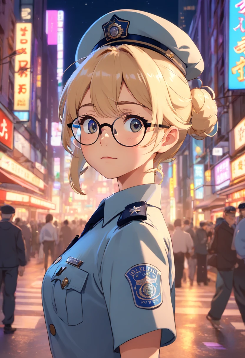 Prompt
half body to thigh, night in streets of New York, a Police woman, she wear a uniform with police hat, she has long blond hair in a bun, dynamic pose, stand centered in front to camera, cute and adorable, drawing style, digital art, centered, dynamic pose, complex blurry background, lushill style, exquisitely detailed elements, detailed perfect face, detailed clear eyes, intricate, extremely detailed, highly detailed, realistic look, vivid colors, rim lighting, sharp focus, digital art, unreal engine, concept art, octane render, 8k, trending on Artstation, (((glasses)))
