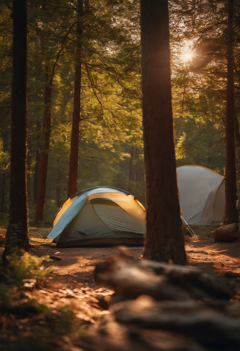 camping, forest, barbecue, Time of Day: afternoon Camera: DSLR Lens: Standard zoom lens