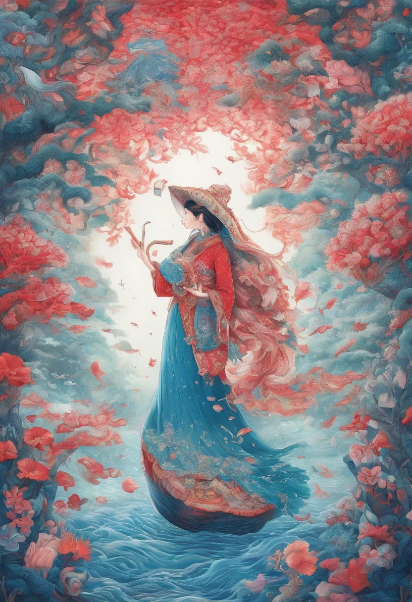 Compose a captivating and realistic photograph that blends the traditional beauty of a Malay girl in a hijab with the enchantment of a fantasy world. Transport your subject and the giant red panda into a magical realm filled with lush, otherworldly landscapes, surreal creatures, and vibrant colors. Create a scene that conveys a sense of wonder and harmony between the girl and her fantastical companion, evoking the idea of a unique and heartwarming connection between two worlds