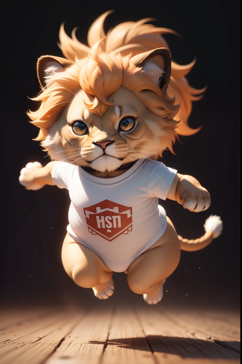 cute tiny hyper realistic Running Lion, Anime chibi full body, cute, chibi, adorable, logo design, cartoon, cinematic lighting effect, charming, 3D vector art, cute and quirky, fantasy art, bokeh, hand-drawn, digital painting, soft lighting, isometric style, 4K resolution, photorealistic rendering, highly detailed clean, vector image, photorealistic masterpiece, professional photography, simple space backdrop, flat white background, isometric, vibrant vector