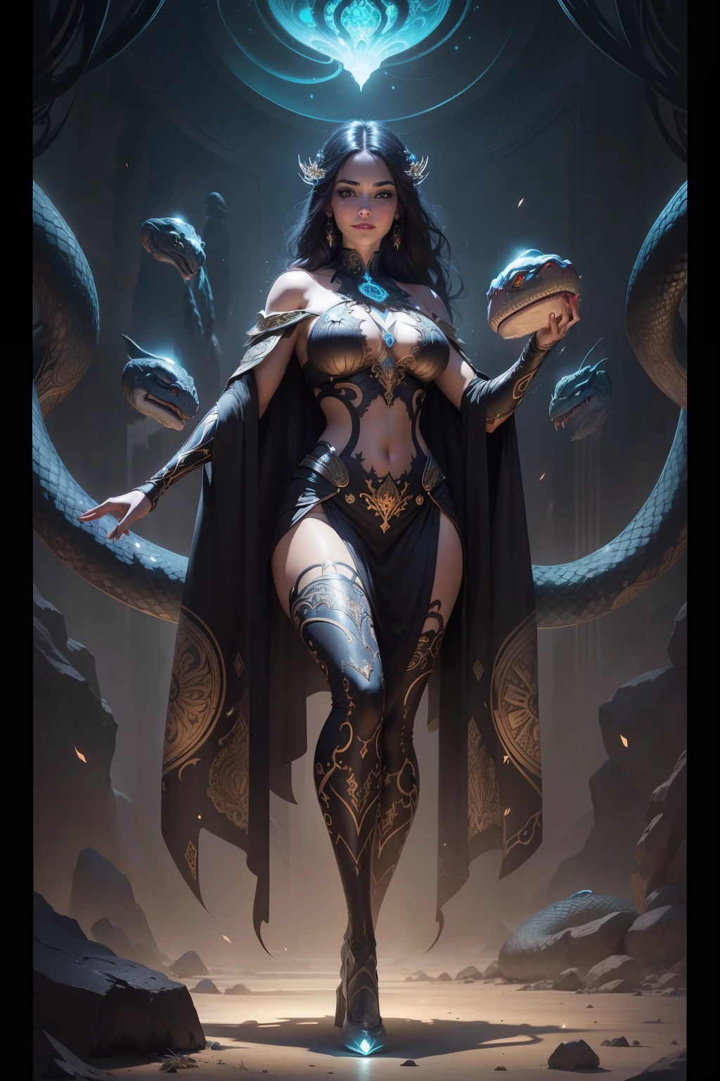 ((Tall girl reciting mantras)), peeking out from under his forehead, BREAK, (Fog in the background, chaos, destruction, Gold Chains, Blood and sand), (Slim_thights:1.3), ((big breastes)), slender_thights, aqua hair, 1girl, solo, (shapely body:1.4), generous cleavage, Skinny, detailed anatomy, the perfect body, Detailed body, detailized face, Beautiful anato
mical eyes. BREAK Kaisa Dragon Lagoon, The BREAK is very detailed, Intricately detailed art, Artstation's Detailed Triadic Color Trend in Unreal Engine 5, 8K resolution, deviantart masterpiece.
