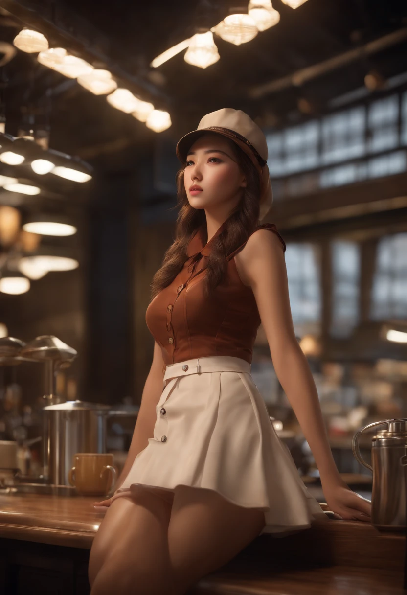(From below:1.2),(cry:1.1),Looking away,RAW portrait of (japanaese girl),(KKW-PH1,Photorealistic:1.3),超A high resolution,(Bright lighting:1.2),Ray tracing,
BREAK
(Cafe clerk uniform:1.3),Heart print panties,(pantyshot:1.3), (holding skirt,Skirt (lift:1.6)),Beautiful Girl,cafeteria,Hunting Cap,Apron,morning,
BREAK
(Natural Skin Texture,Detailed skin, Hyper-Realism,ultra sharpness),(Intricate details),depth of fields,