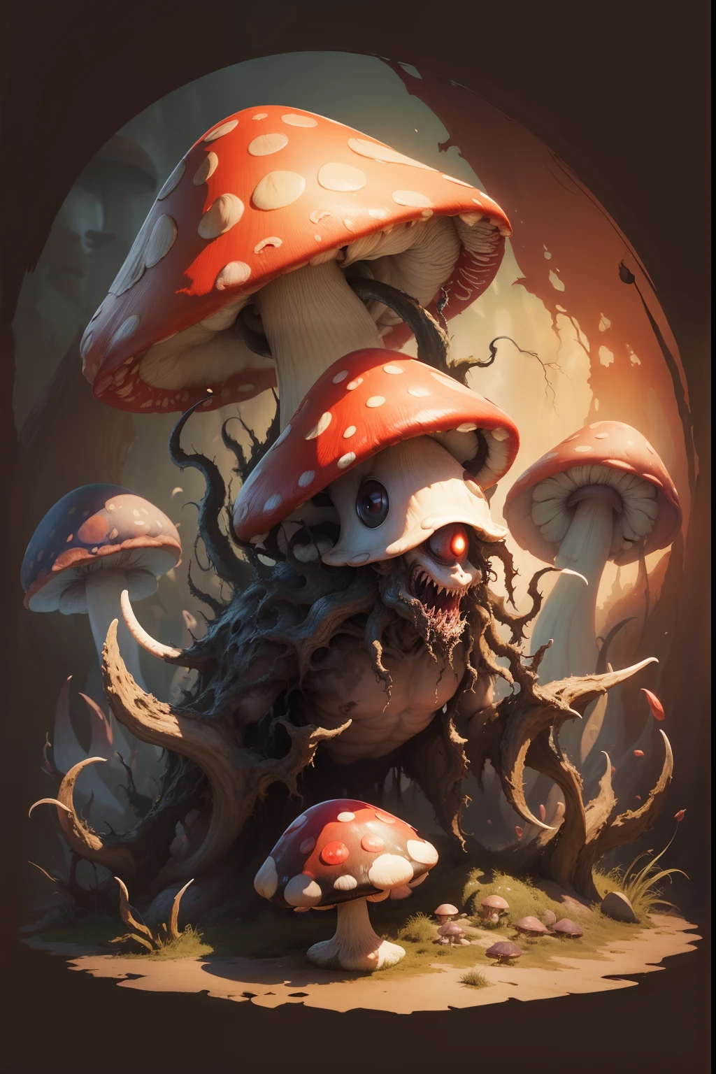 score_9, score_8_up, score_7_up,  horror, blood, artwork, mystic forrest, giant mushrooms, glow in the dark
 <lora:add-detail-xl:1> <lora:SDXLFaeTastic2400:0.45> <lora:WildcardX-XL-Detail-Enhancer:1> <lora:xl_more_art-full_v1:0.4>