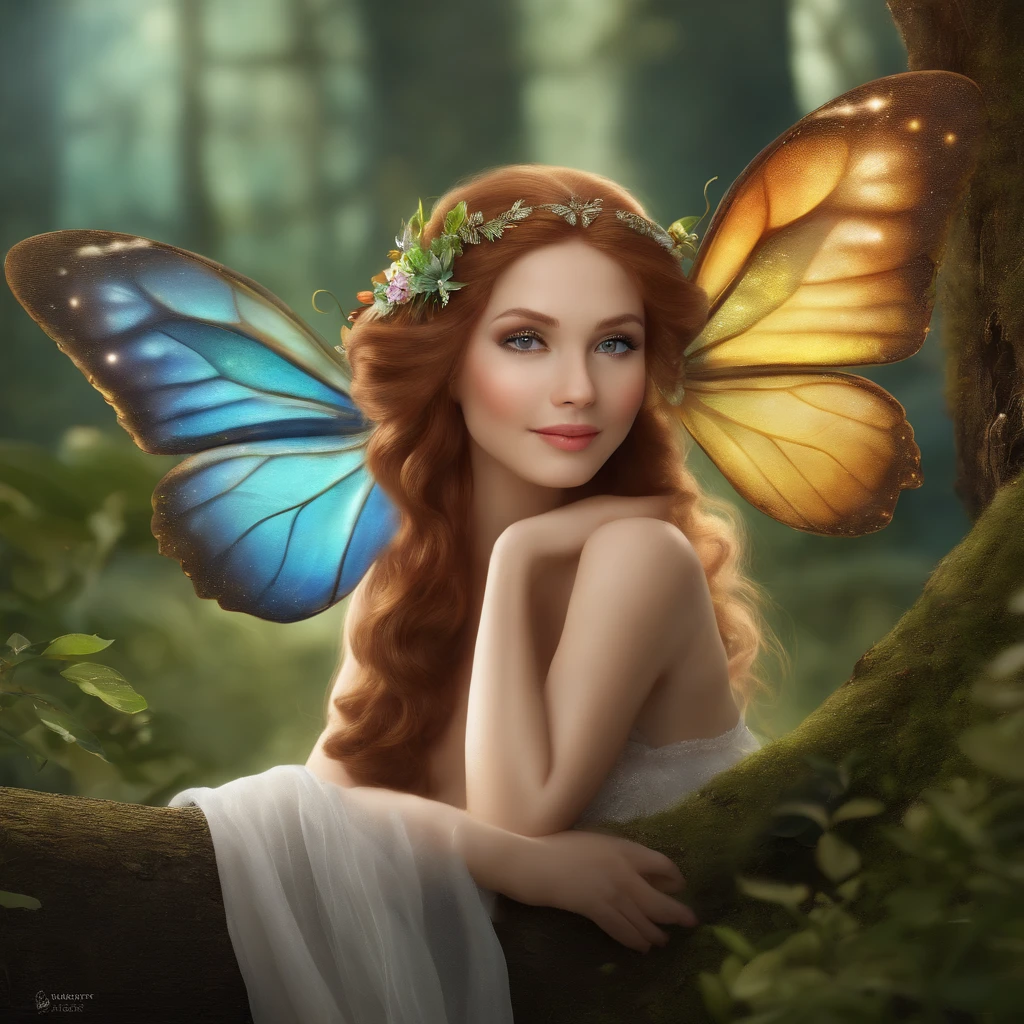 (best quality,4k,8k,highres,masterpiece:1.2),ultra-detailed,(realistic,photorealistic,photo-realistic:1.37),magical elf,enchanted forest,ethereal beauty,dainty wings,fairytale creature,colorful and vibrant,glowing light,subtle bokeh,soft breeze,playful and mischievous,delicate and graceful,peaceful and serene,mystical ambiance,dappled sunlight,leafy canopy,elegant attire,golden hair and pointed ears,adorable and charming,whimsical expression,embodies nature,whispering trees,butterfly companions,sparkling pixie dust,magical aura,endless enchantment,mystical secrets to be discovered,fantasy world,harmony with nature,spirit of imagination,create your own magic
