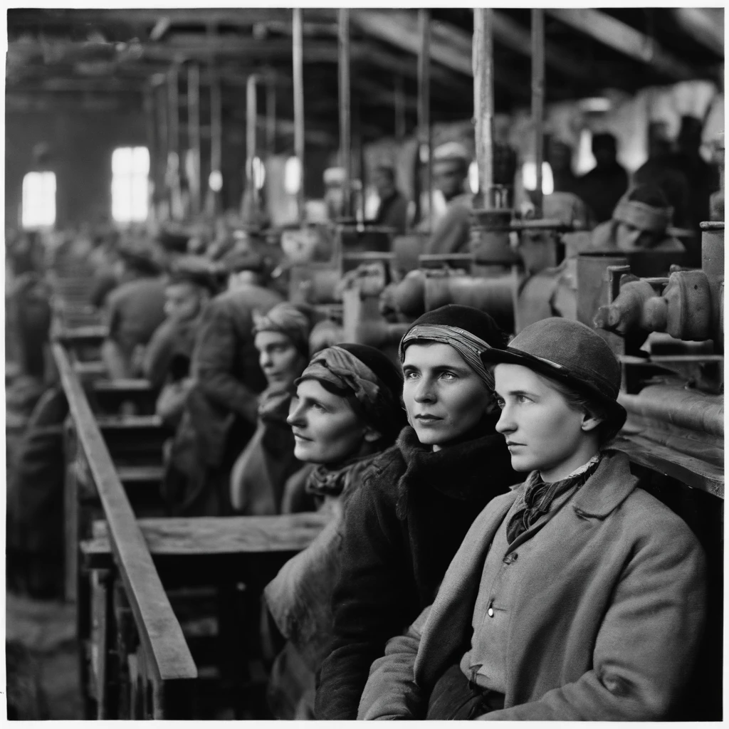 Soviet Russia,Workers in factories,facial closeups,Historical image black and white photo