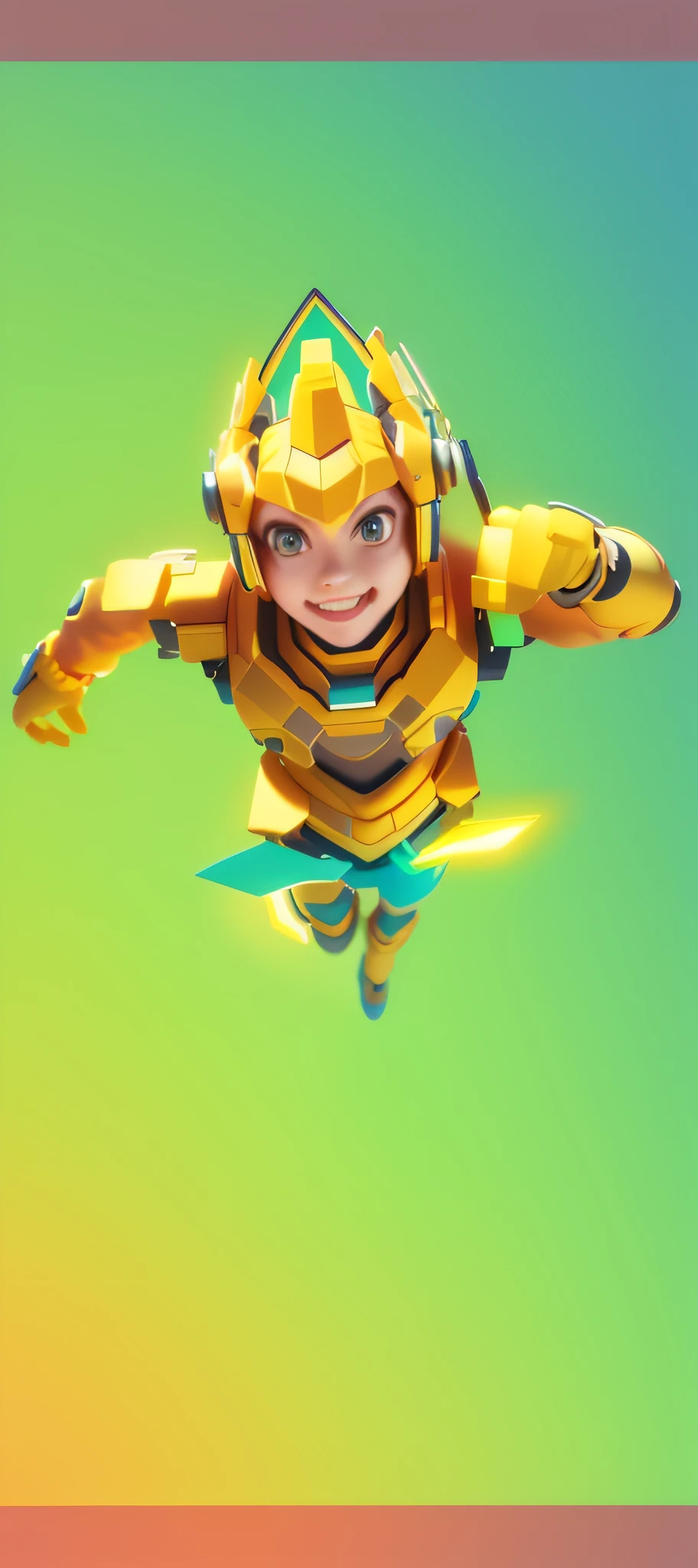 gatotkaca with a yellow robot costume, flying, logo design, cartoon, chibi, cute cute, logo design, cartoon, cinematic lighting effects, charming, 3D vector art, cute and quirky, fantasy art, bokeh, hand drawn, digital painting, soft lighting, isometric style, 4K resolution, realistic rendering, highly detailed cleaning, vector images, realistic masterpieces, professional photography, simple spatial landscape, isometric, vibrant vector with a unicorn in the middle of the forehead