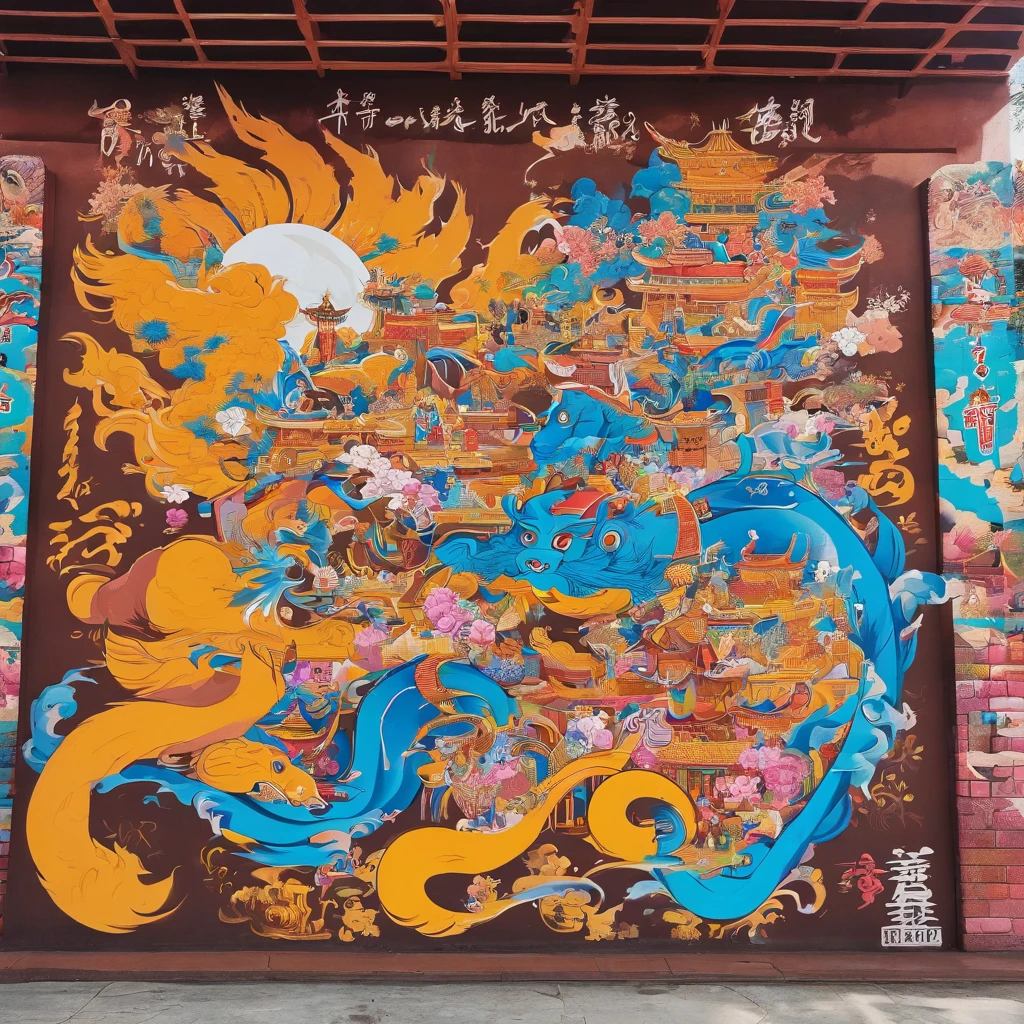 Journey to the West scene, There are 5 characters in total：Tang、son goku、 Sand monks、Pig Bajie、Hakuba，Ancient Chinese megacity environment，4 people and 1 horse shopping together，extreme hight detail，Chinese books《Journey》