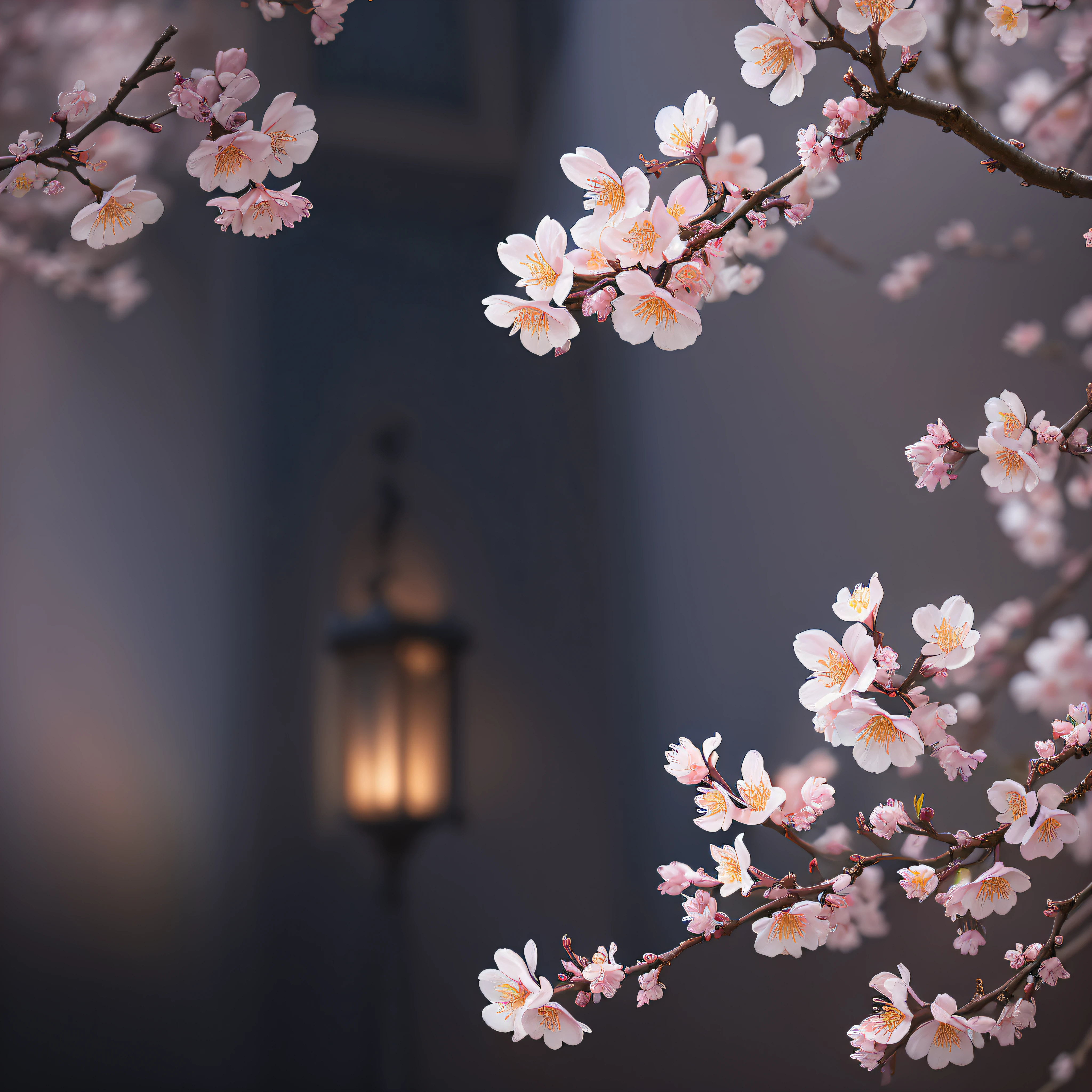 Plum Blossom, Ultra-detailed Intricate Gothic Art Trends on Artstation Ternary Color Unreal Engine 5 Detailed Matte Painting, Dark Color, Dreamy, Intricate Detail, Splash Screen, Complementary Colors, Fantasy Concept Art, 8k Resolution, Gothic Deviant Art Masterpiece, (Dark Shot: 0.9), Art by Greg Rutkowski and Artgerm, Soft Film Light, Adobe Lightroom, Light Lab, HDR, Complex, Highly Detailed, Pink plum blossoms, no figures